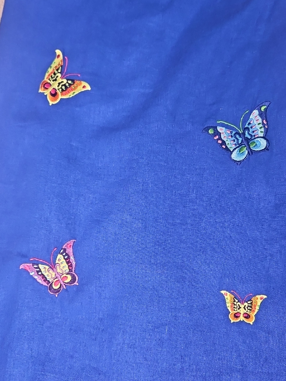 AGB Royal Blue Sleeveless Butterfly Appliqué Shift Dress - Picture 4 of 6